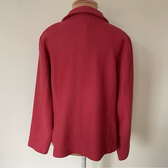 Eileen Fisher Virgin Wool Pique Stretch Jacket Terracotta Pink Blazer NWT Size M - Picture 3 of 12